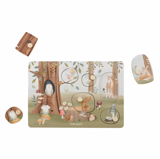 Little Dutch - Houten geluidenpuzzel Forest Friends