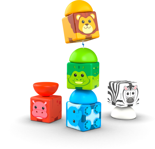 Magneetspeelgoed - Geomag Magicube Stacking Safari – 10-delig