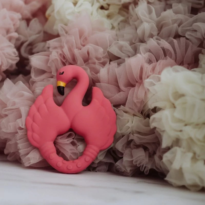 Natruba Bijtring – Flamingo natuurrubber