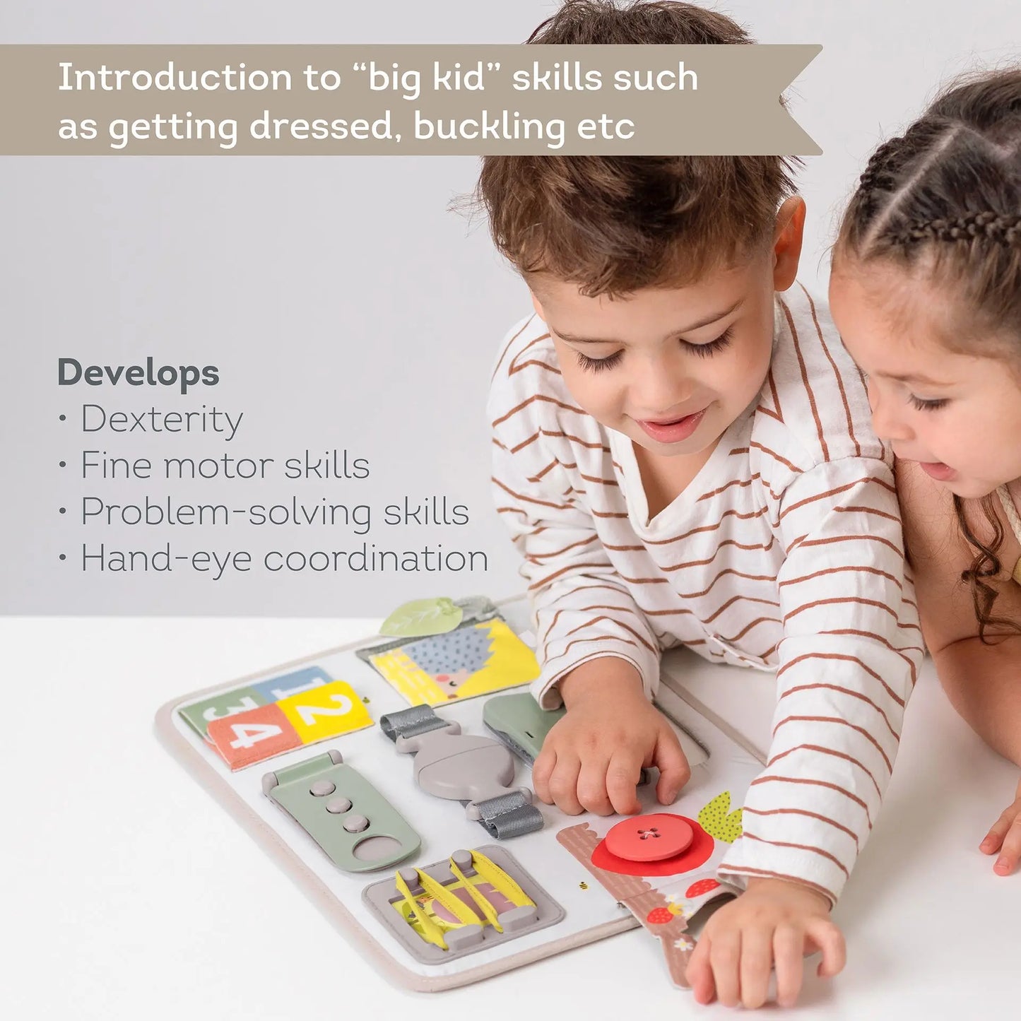 Taf toys – activity buckles board