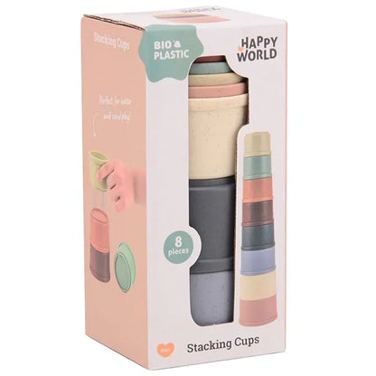 Stackable cups made of bioplastic - Jouéco