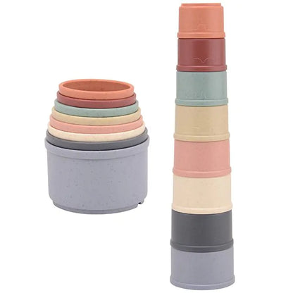 Stackable cups made of bioplastic - Jouéco