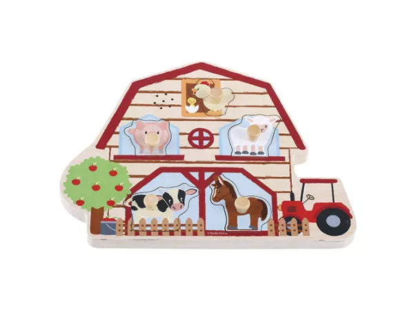 Boerderij geluiden puzzel hout  - Studio Circus