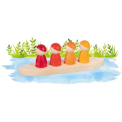 Goki Little Men in the Boat – Houten Speelfiguren (5-delig)