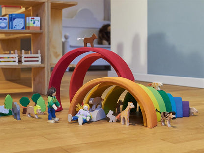 Goki - Houten Regenboog Stapelblokken -  11-delig