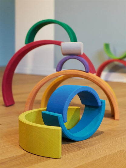 Goki - Houten Regenboog Stapelblokken -  11-delig