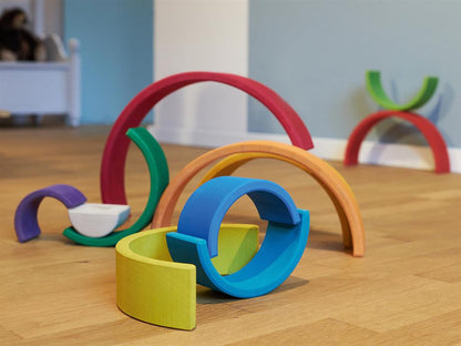 Goki - Houten Regenboog Stapelblokken -  11-delig