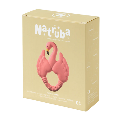 Natruba Teething Ring – Flamingo natural rubber