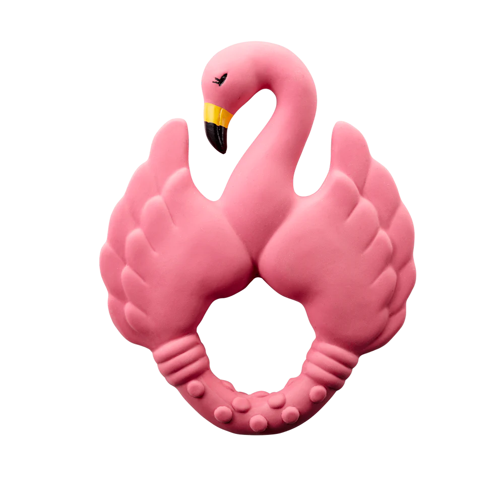 Natruba Teething Ring – Flamingo natural rubber