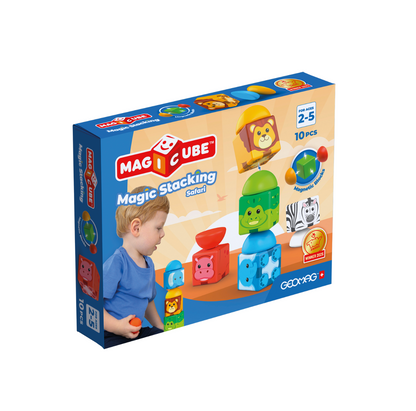 Magneetspeelgoed - Geomag Magicube Stacking Safari – 10-delig