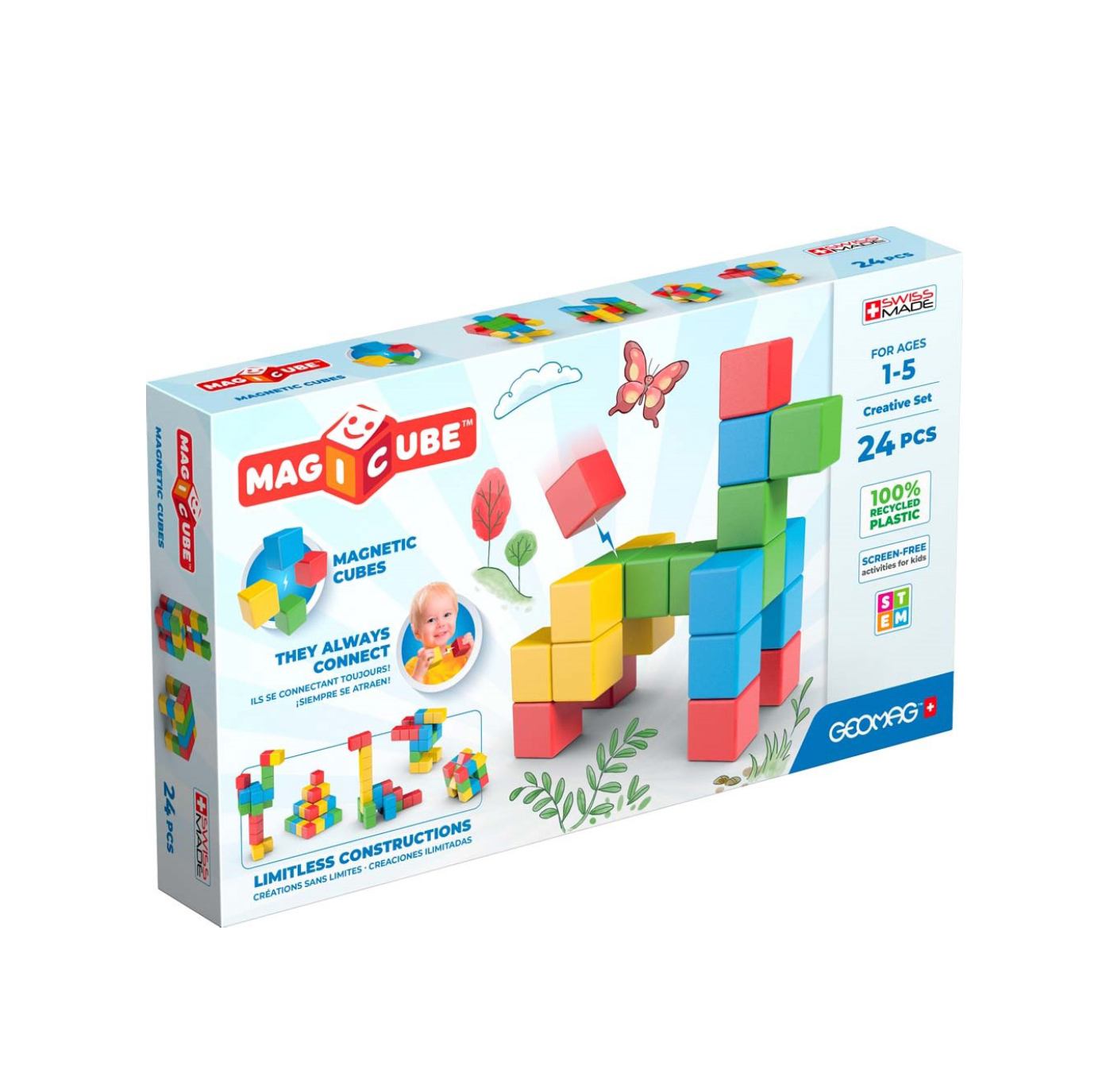 Magneetspeelgoed Geomag Magicube Recycled Creative Set – 24-delig