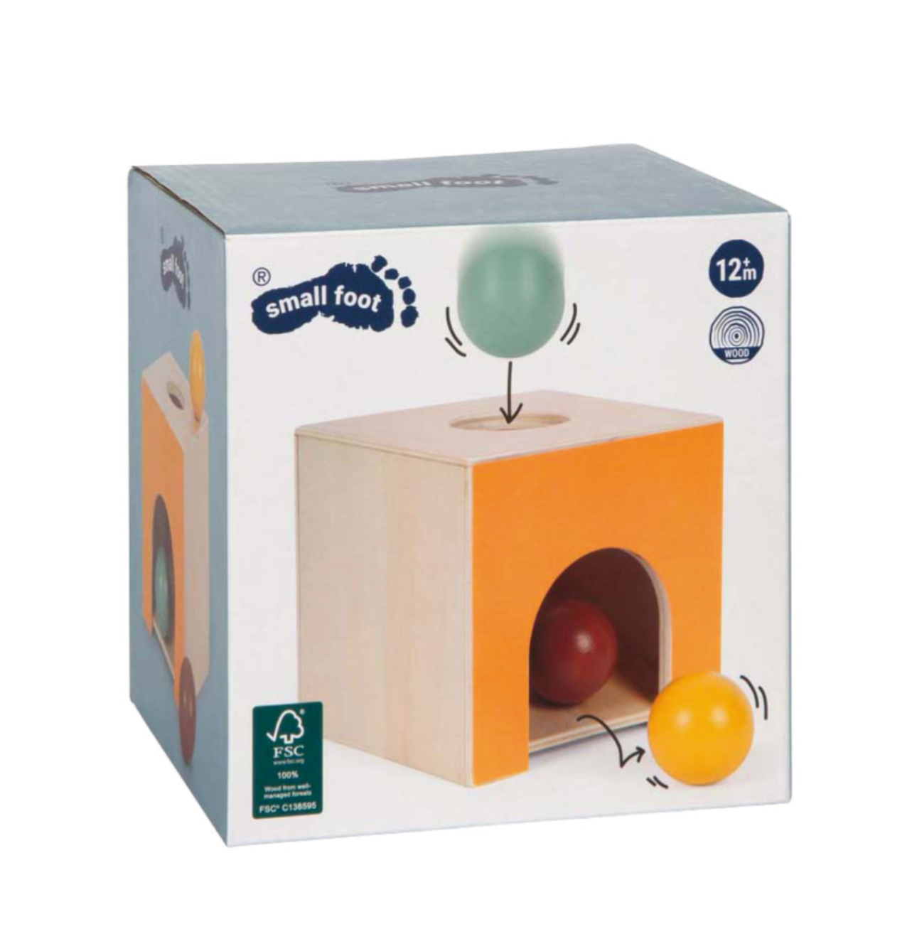 Houten Montessori Knikkerdoos - Small foot (12m+)