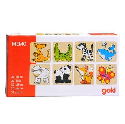Houten Memo Dieren (32-delig) - Goki