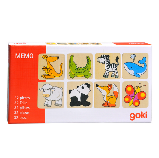 Houten Memo Dieren (32-delig) - Goki
