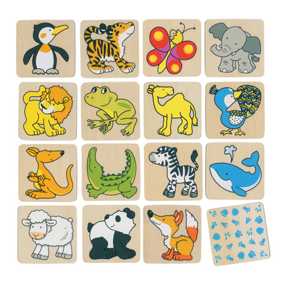 Houten Memo Dieren (32-delig) - Goki