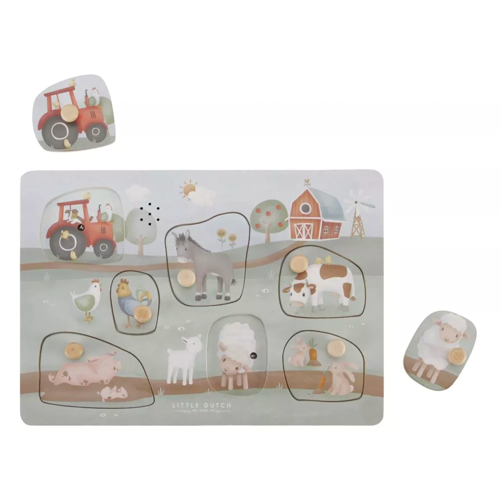 Little Dutch -  Houten geluidenpuzzel Tiamo Little Farm