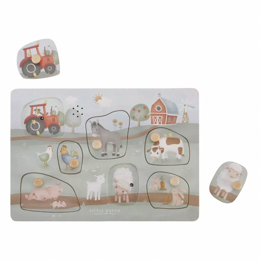 Little Dutch -  Houten geluidenpuzzel Tiamo Little Farm