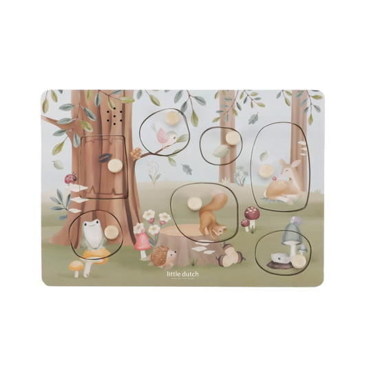Little Dutch - Houten geluidenpuzzel Forest Friends