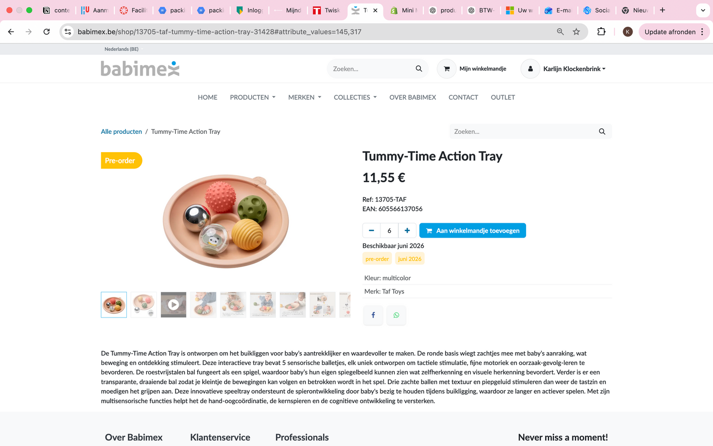 Buiktijd / Tummy Time & sensorische speeltray - Taf Toys