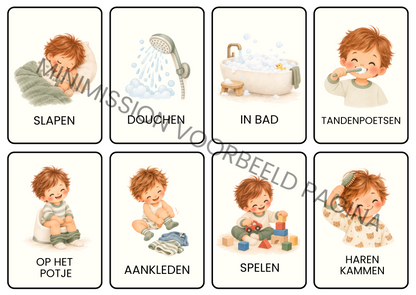 Dagritme kaartjes 180+ stuks (digitale download) - mijn dag in kaart