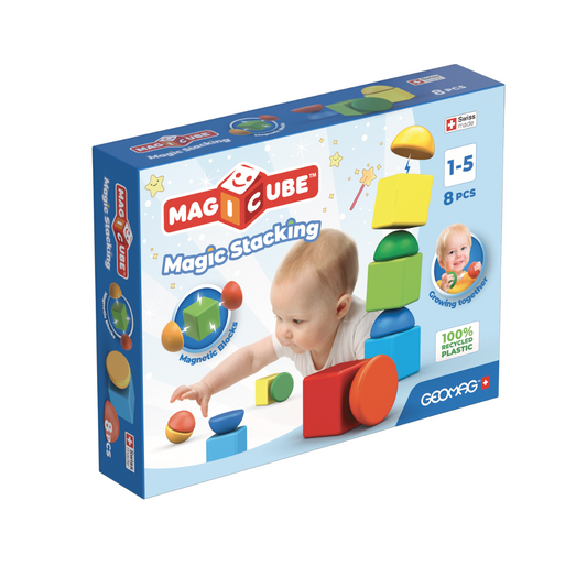 Magneetspeelgoed - geomag magicube recycled stacking – 8-delig