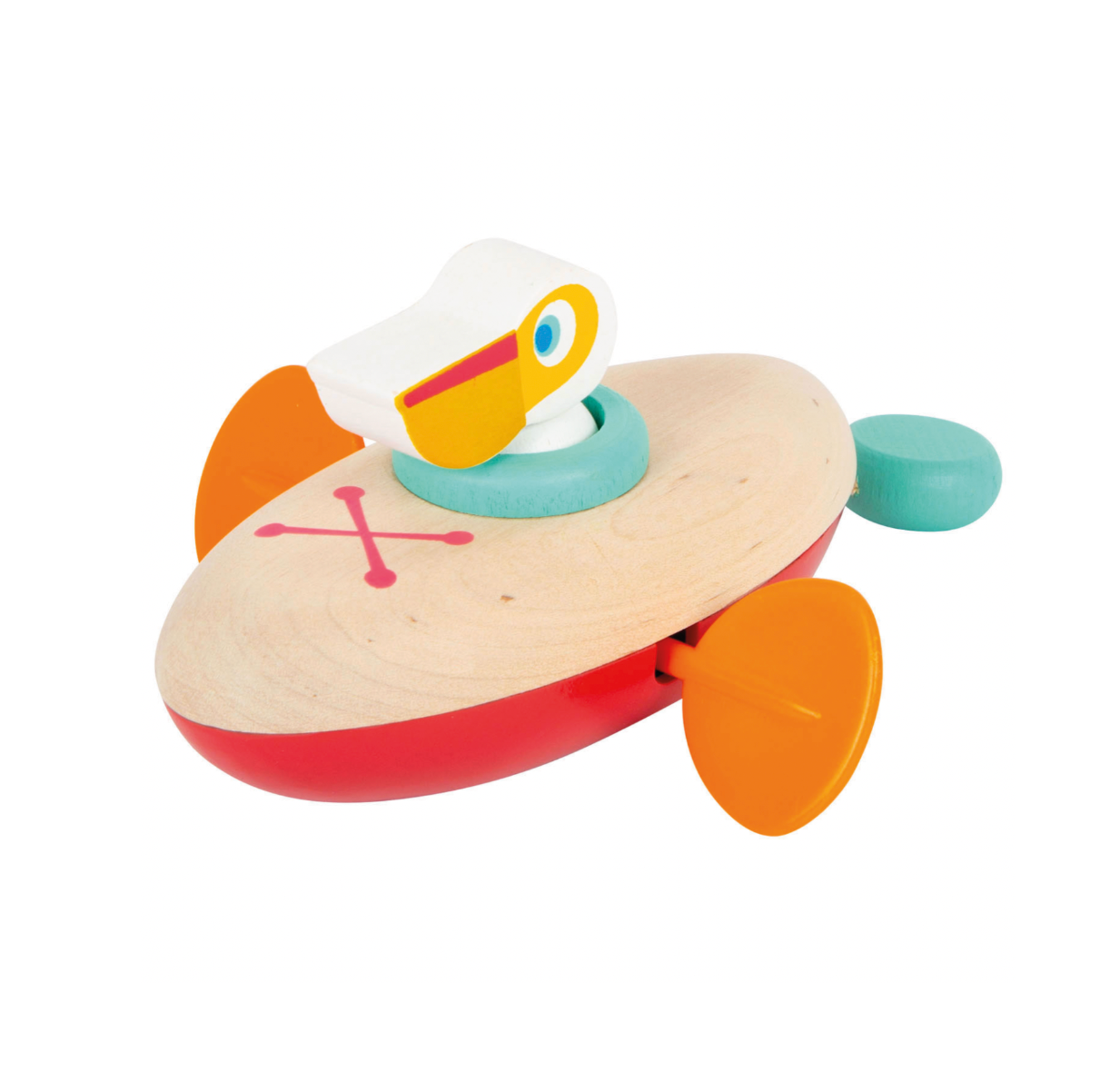 Houten Kano Pelikaan Badspeelgoed (opwindbaar) - Small foot