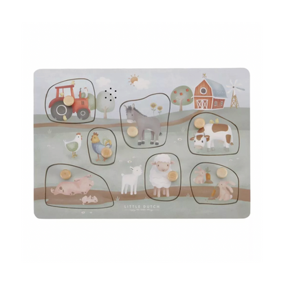 Little Dutch -  Houten geluidenpuzzel Tiamo Little Farm