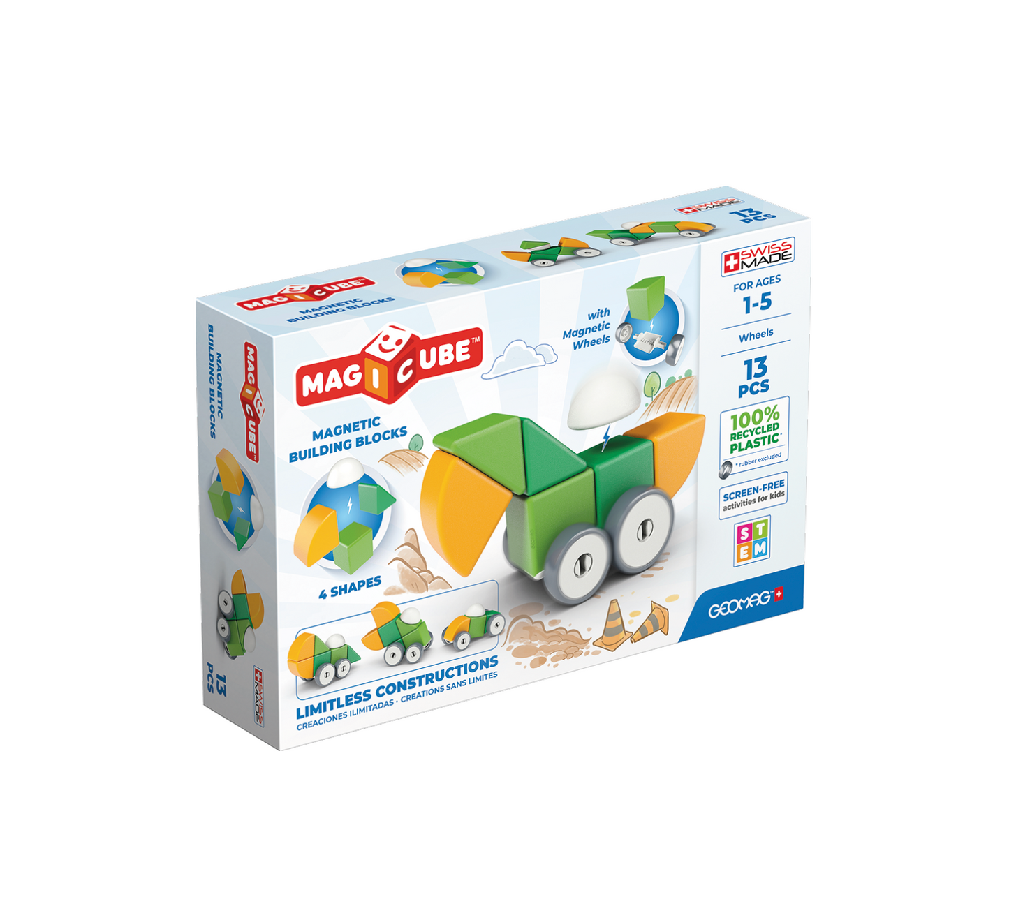 Magicube Geomag Recycled Wheels – Magnetische Bouwset 13-delig