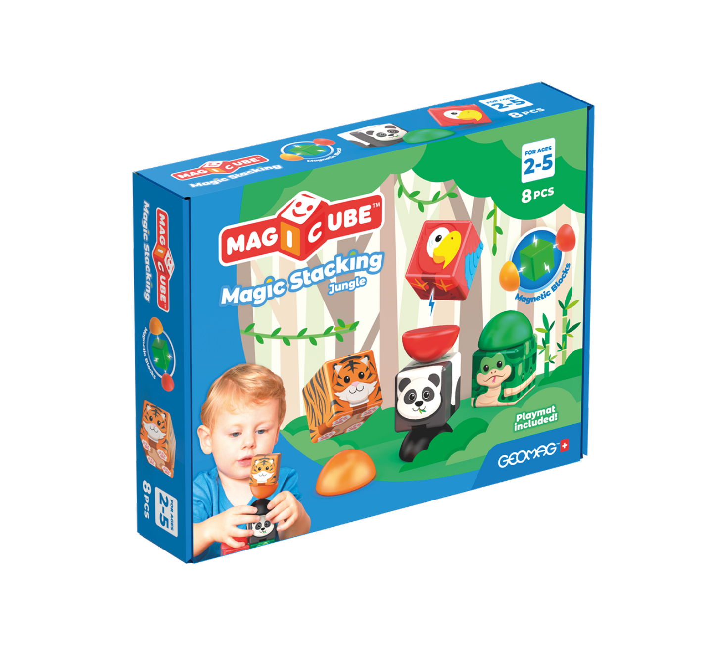 Magicube Geomag  Magic Stacking Jungle – Magnetische Stapelset 8-delig