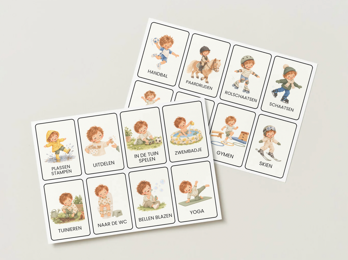 Dagritme kaartjes 180+ stuks (digitale download) - mijn dag in kaart