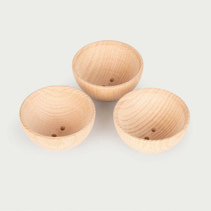 Houten Tickit Kommen natuurlijk - Groot  (3 stuks)