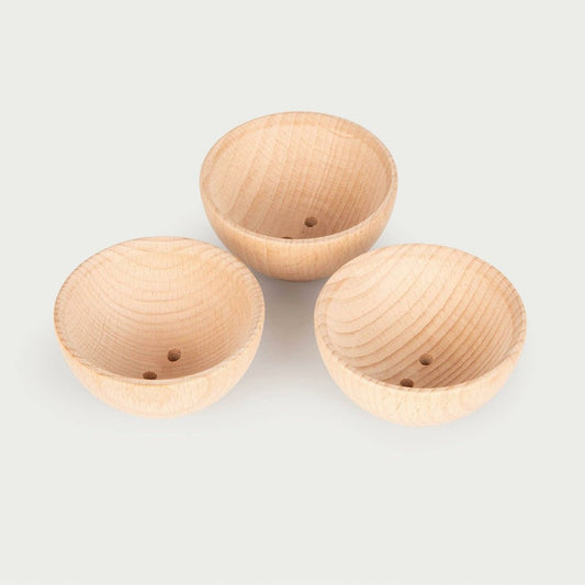 Houten Tickit Kommen natuurlijk - Groot  (3 stuks)
