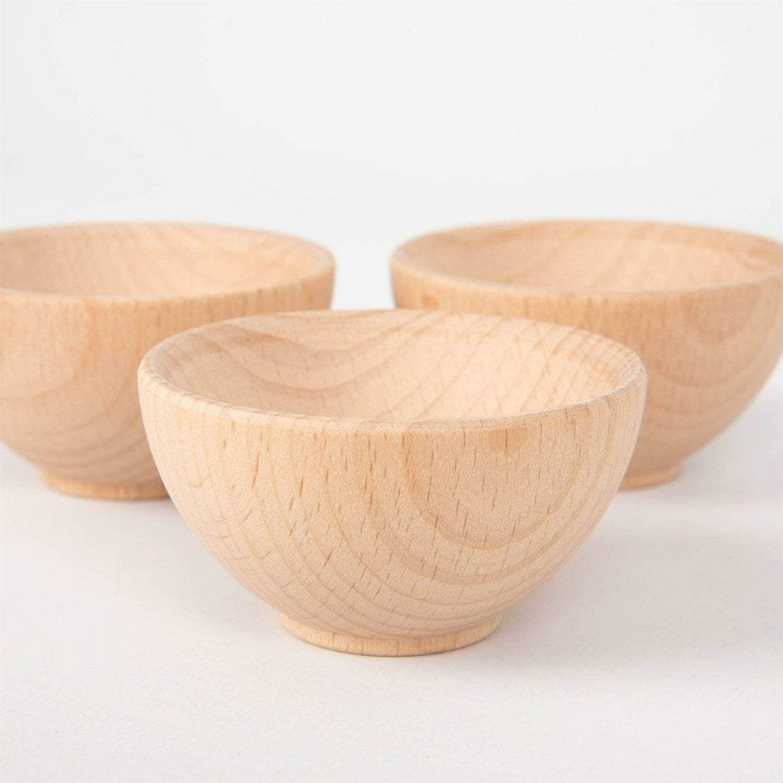 Houten Tickit Kommen natuurlijk - Groot  (3 stuks)
