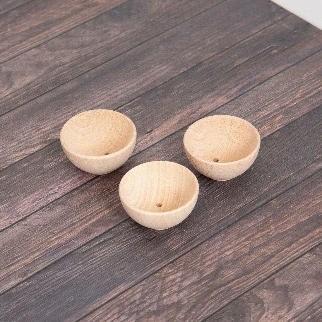 Houten Tickit Kommen natuurlijk - Groot  (3 stuks)