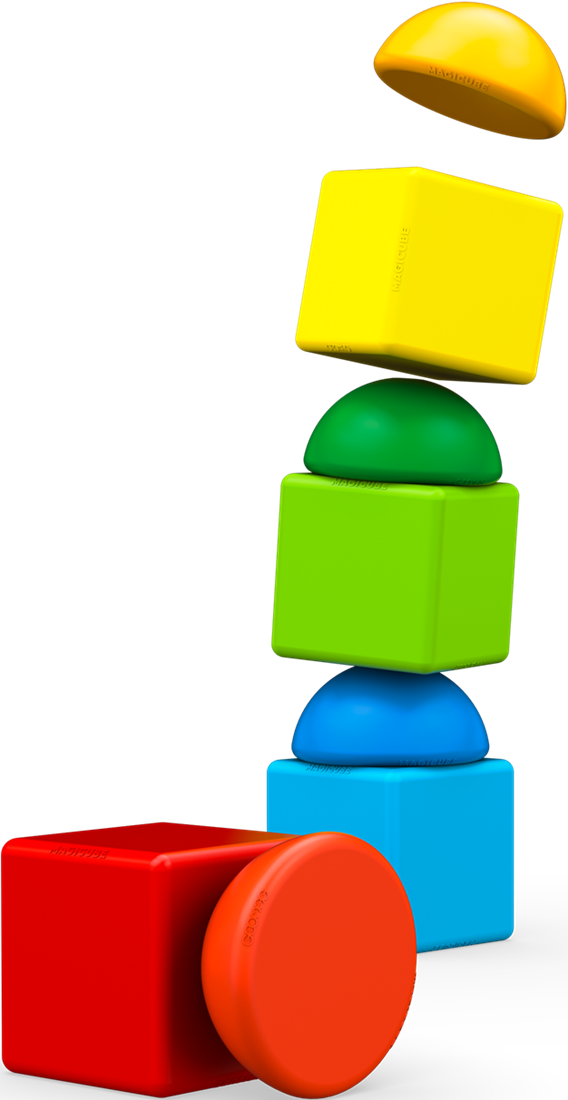 Magneetspeelgoed - geomag magicube recycled stacking – 8-delig