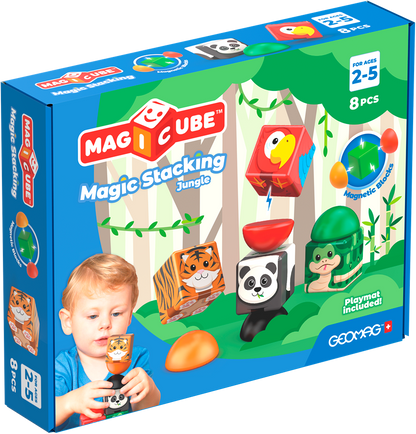 Magicube Geomag  Magic Stacking Jungle – Magnetische Stapelset 8-delig