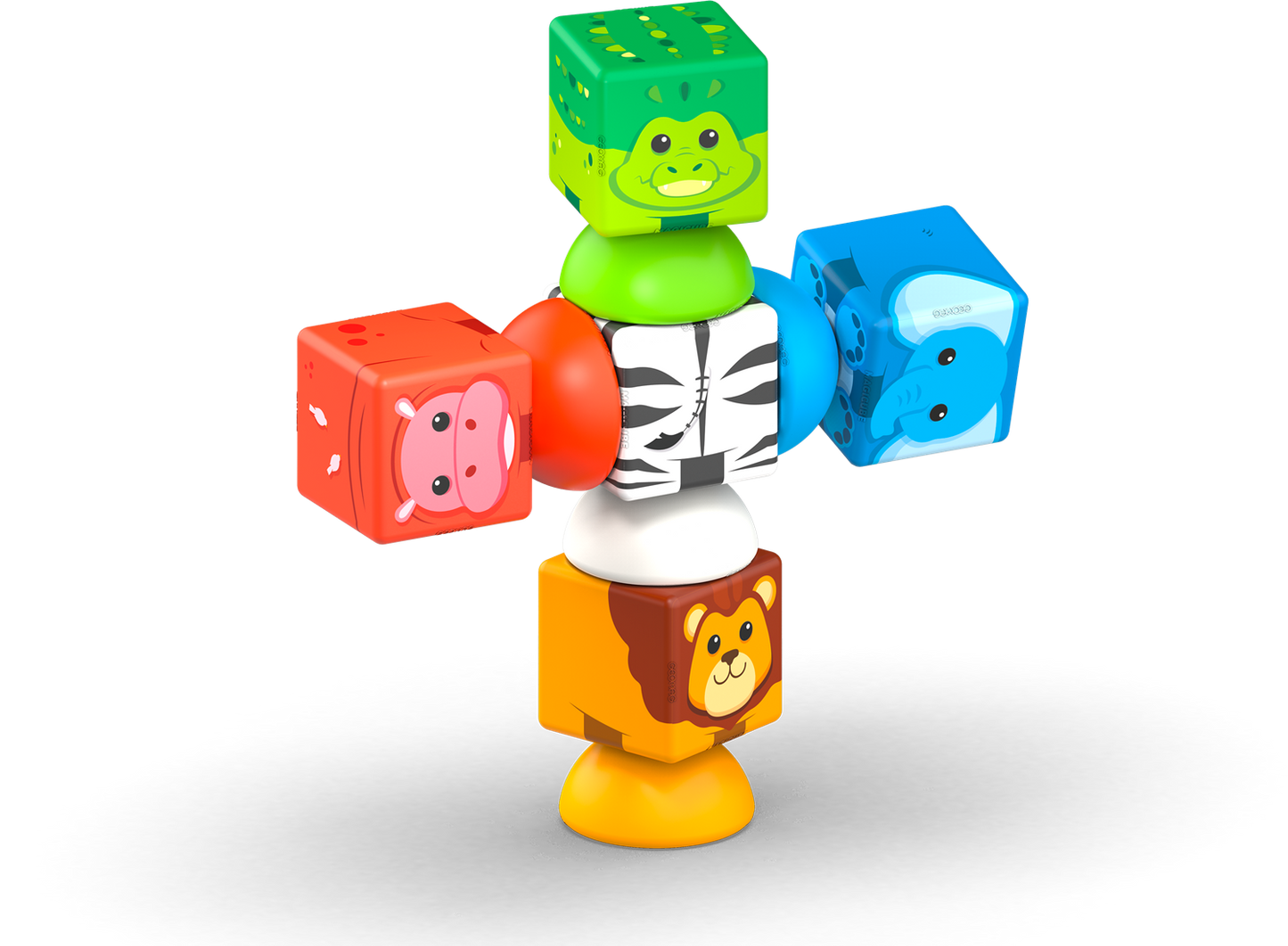 Magneetspeelgoed - Geomag Magicube Stacking Safari – 10-delig