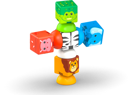 Magneetspeelgoed - Geomag Magicube Stacking Safari – 10-delig