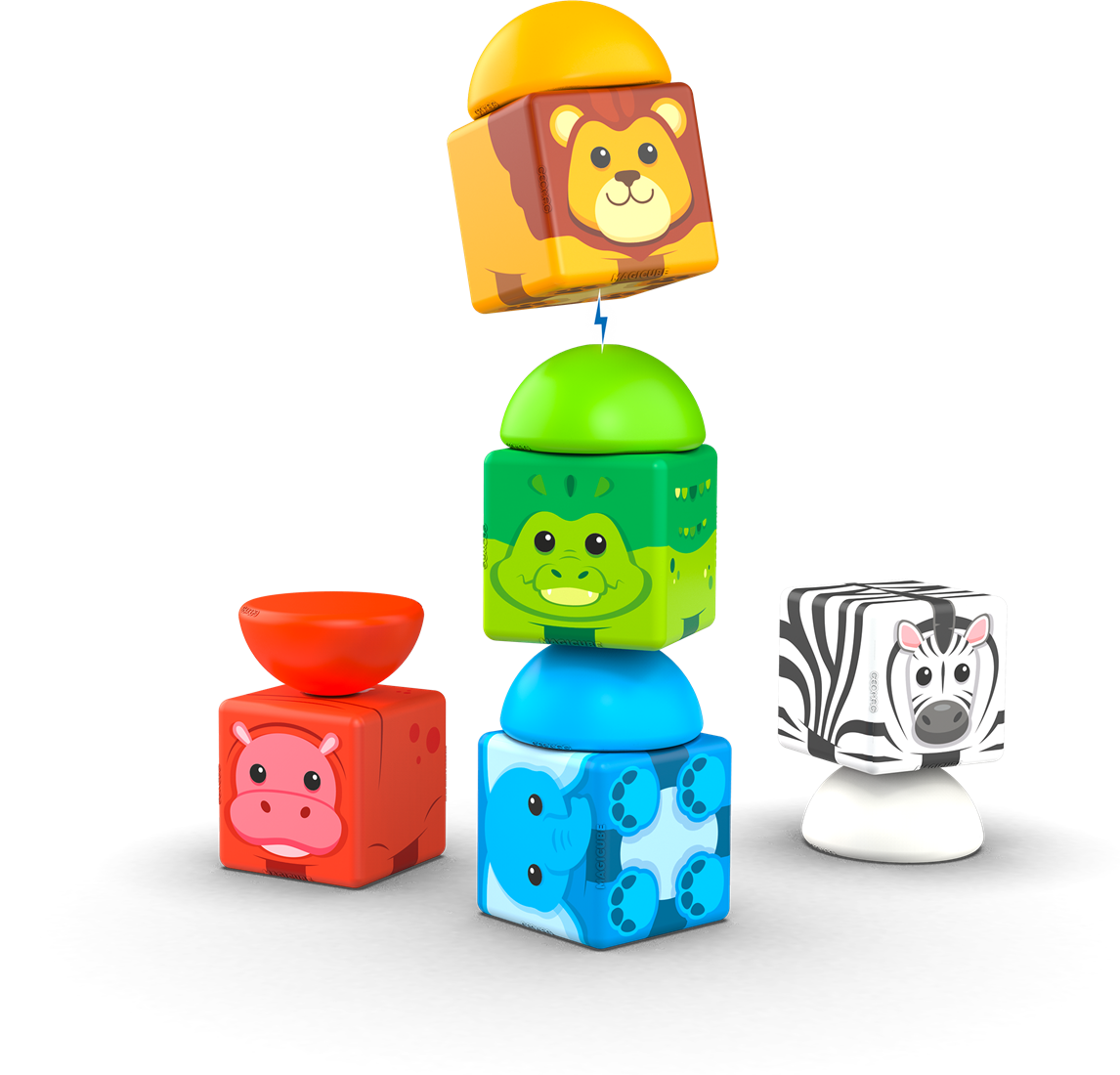 Magneetspeelgoed - Geomag Magicube Stacking Safari – 10-delig