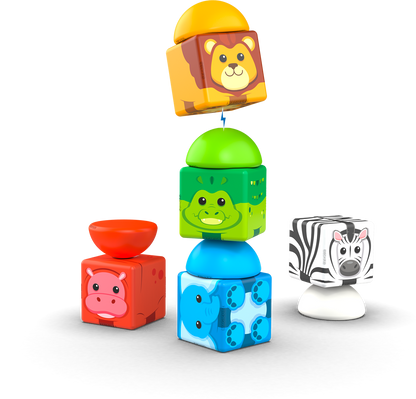 Magneetspeelgoed - Geomag Magicube Stacking Safari – 10-delig