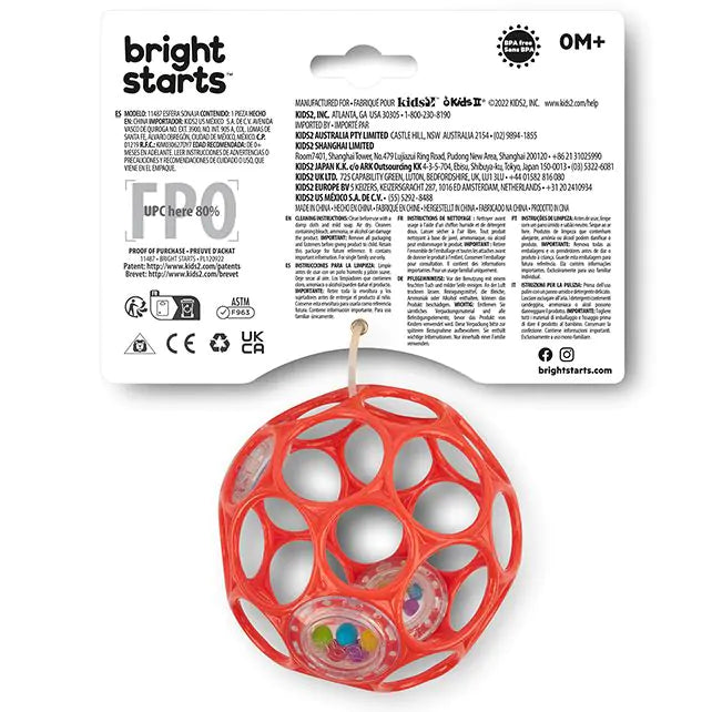 Oball Rattle Easy-Grasp Toy – Red