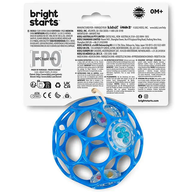 Oball Rattle Easy-Grasp Toy - Blue
