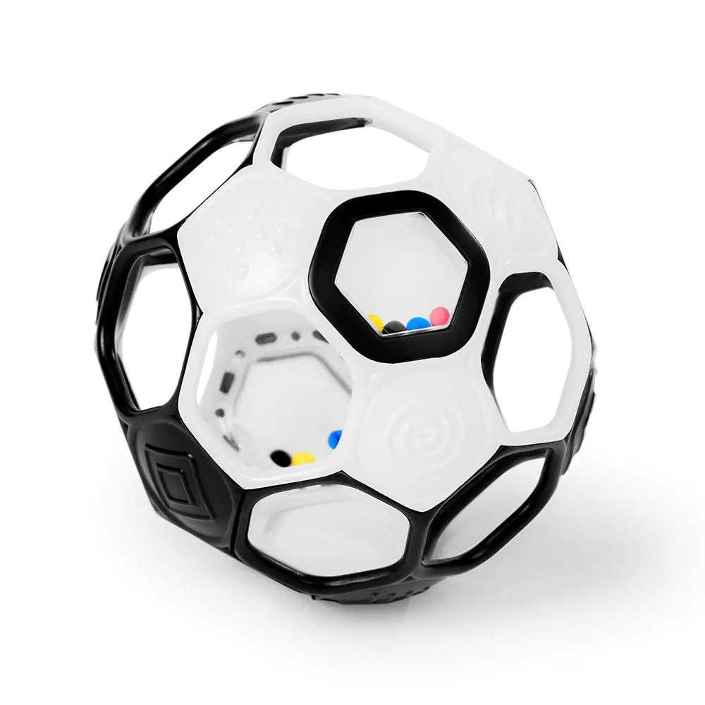 Oball - Grippin’ Goals Rattle Ball – Black & White