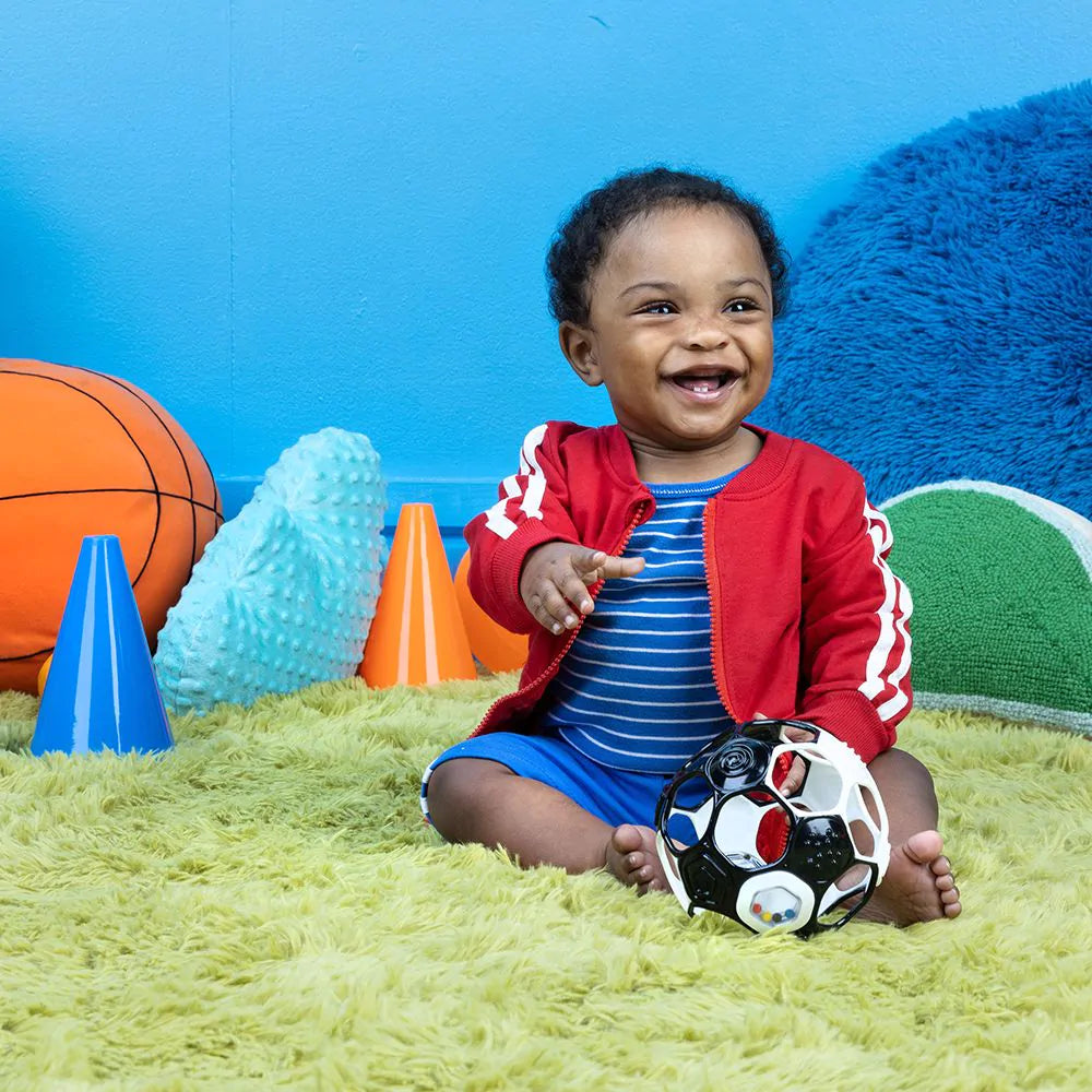 Oball - Grippin’ Goals Rattle Ball – Black & White