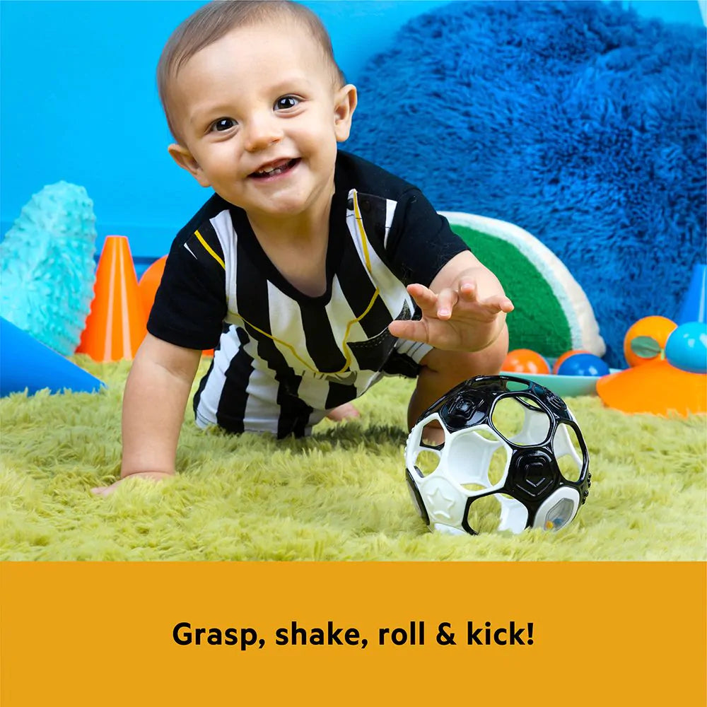 Oball - Grippin’ Goals Rattle Ball – Black & White