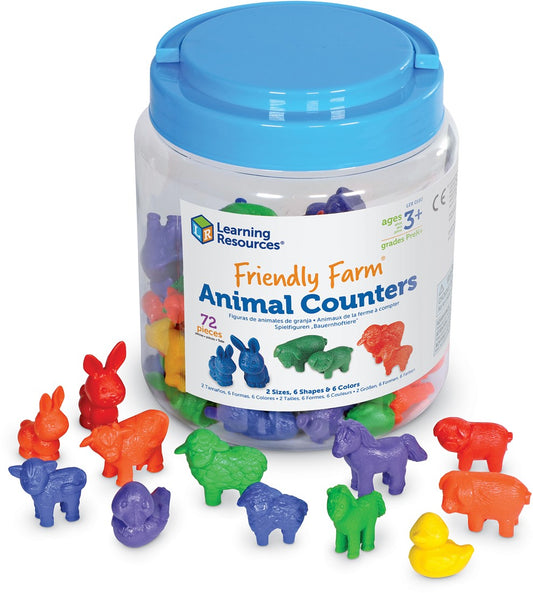 Learning Resources - Friendly Farm® Animal Counters (Set of 72)