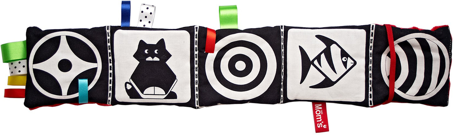Baby zacht activiteitenboek zwart wit rood – vanaf geboorte | Mom’s Care