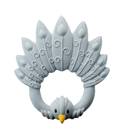 Natruba Teething Ring – Peacock natural rubber