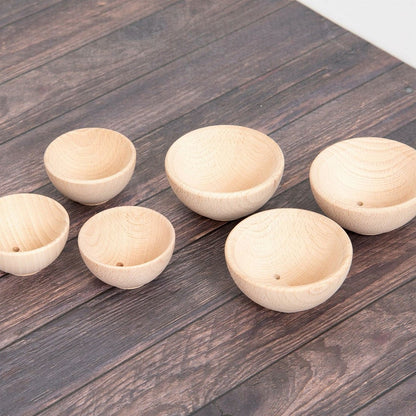 Houten Tickit Kommen natuurlijk - Groot  (3 stuks)