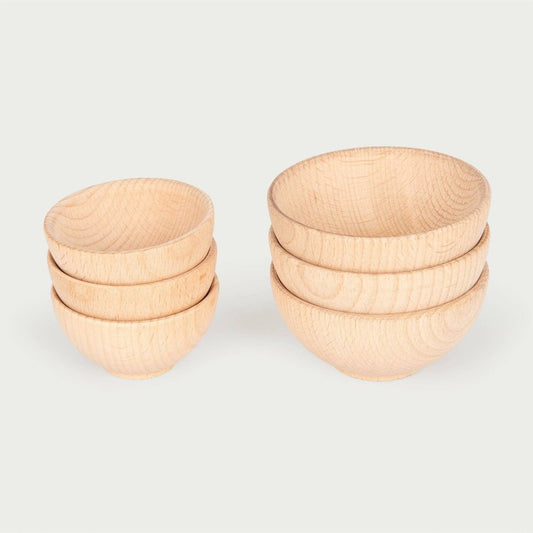 Houten Tickit Kommen natuurlijk - Groot  (3 stuks)